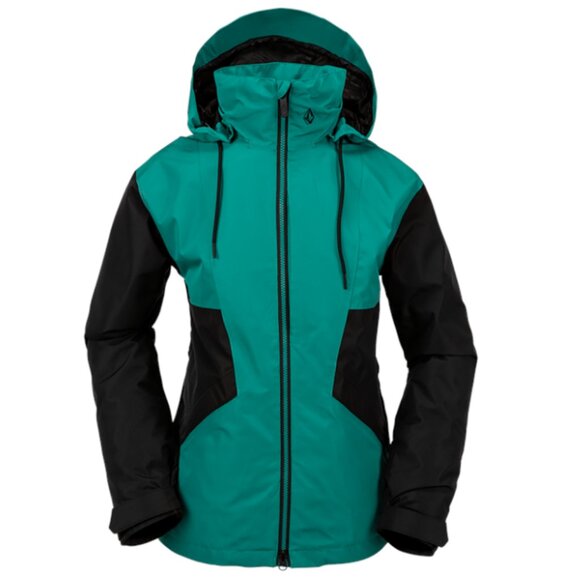 Volcom Women's Large Kimball Jacket Teal Black NWT Ski Snowboard Removable Hood - Picture 8 of 11